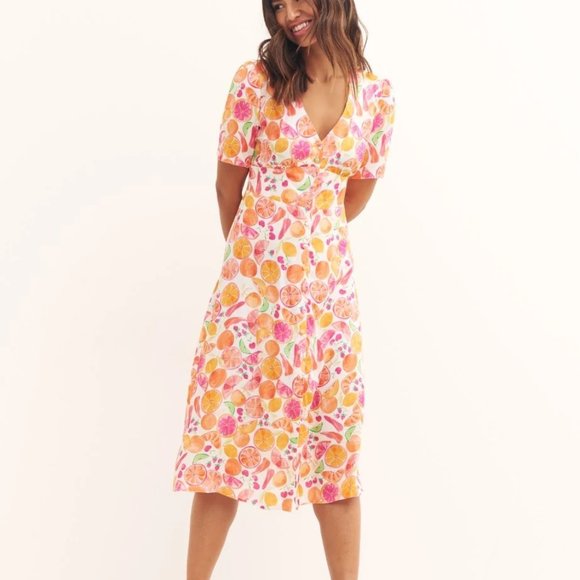 Nobody's Child Dresses & Skirts - Retro Fruit Print Midi Dress